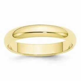 10k Yellow Gold 4mm Half Round Wedding Band Ring