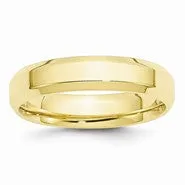 10k Yellow Gold 5mm Bevel Edge Comfort Fit Wedding Band Ring