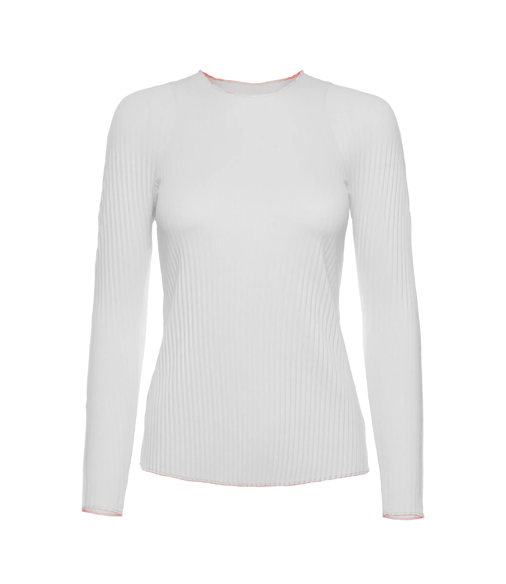 196052-100 | PLEATED L/S CREW | WHITE