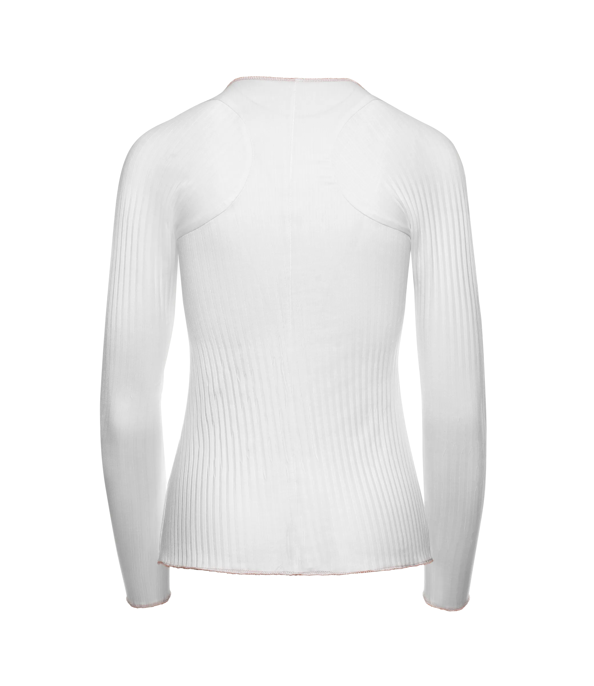 196052-100 | PLEATED L/S CREW | WHITE