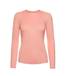 196052-815 | PLEATED L/S CREW | PEACH