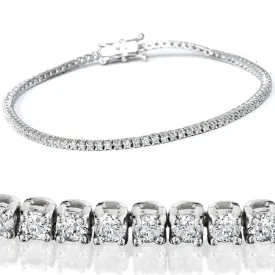 2 1/2ct Round Cut Diamond Tennis Bracelet Solid 14K White Gold 7"