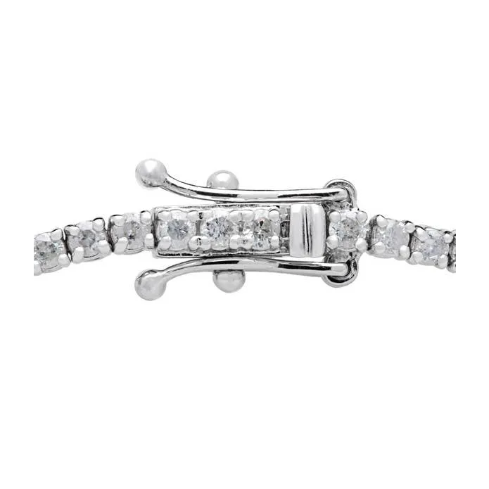 2ct Round Cut Real Diamond Tennis Bracelet 14K White Gold 7" Women's