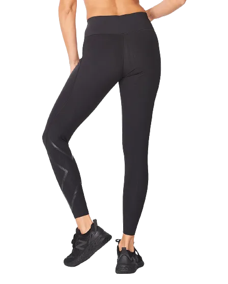 2XU Force Mid-Rise Womens Compression Tights (Black/Nero)