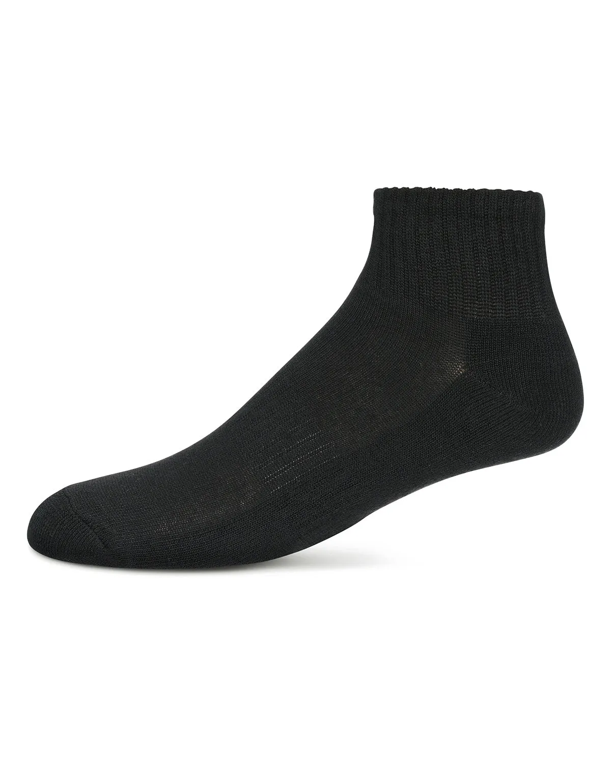 6 Pairs Women's Half Cushioned Solid Black Quarter Sock