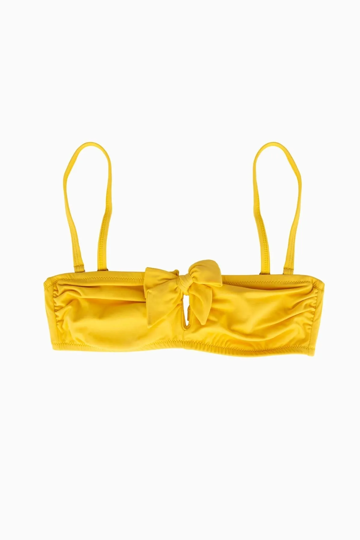 63547 Yellow Gathering Bikini Top