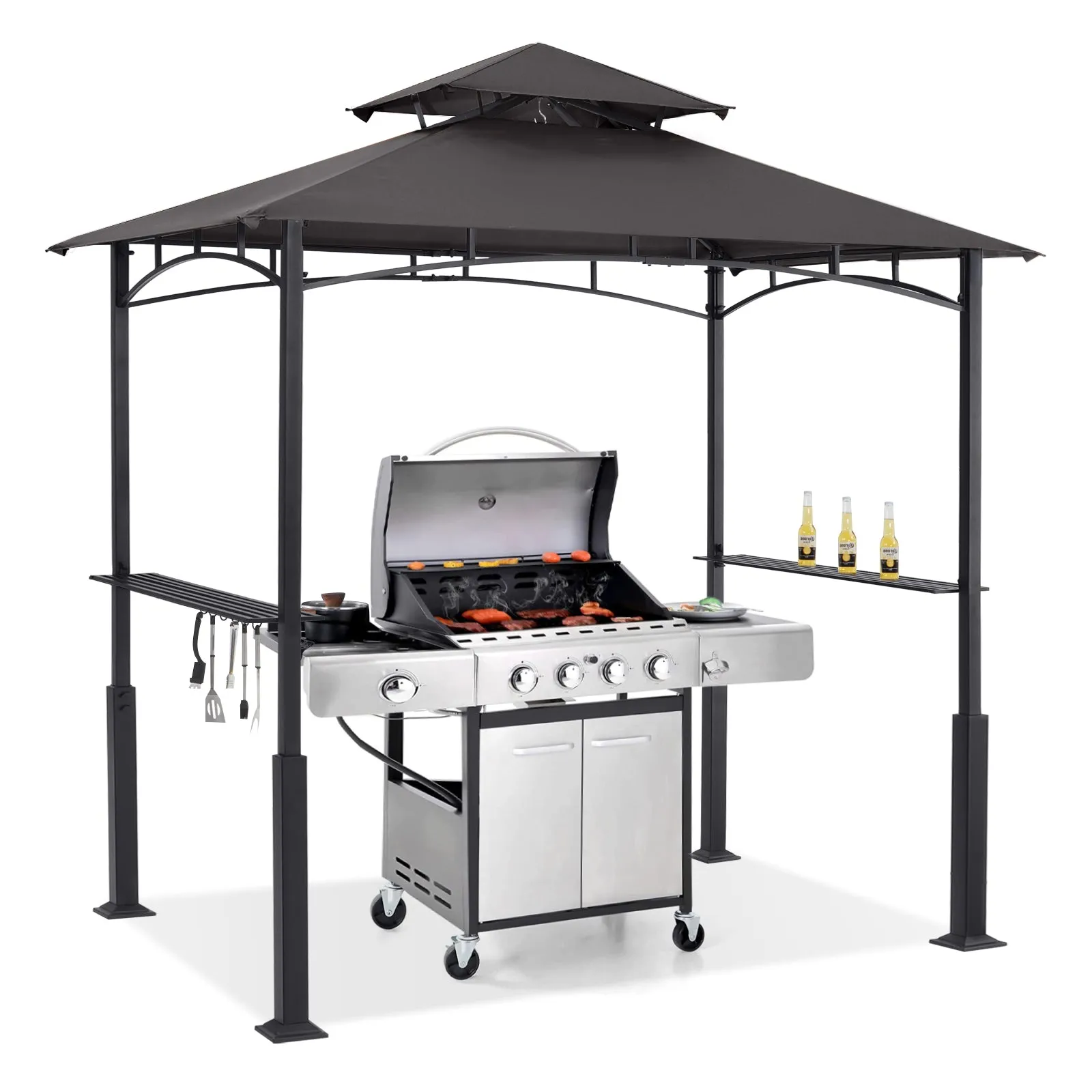 ABCCANOPY Outdoor 8x5 Grill Gazebo Shelter for BBQ with LED Light