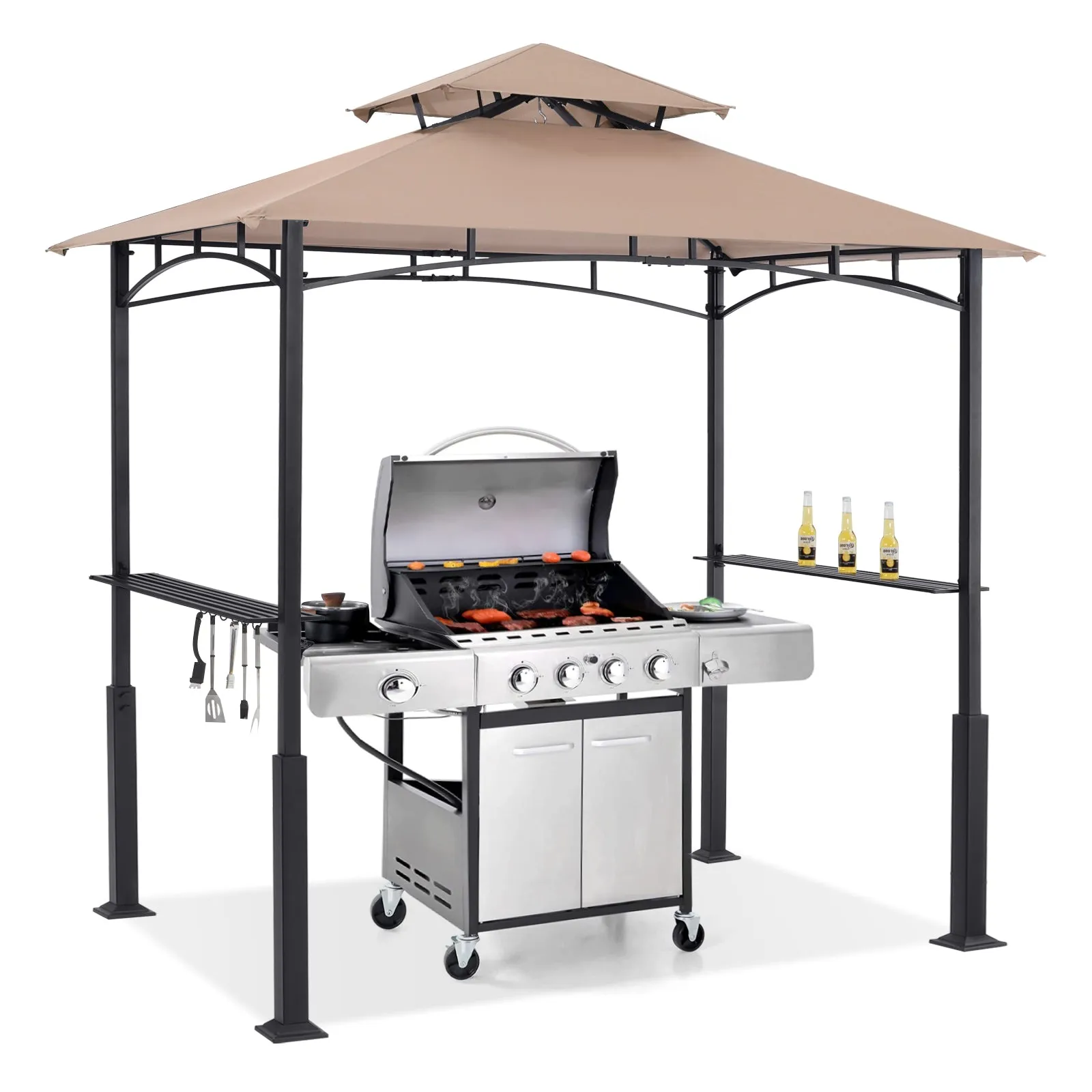 ABCCANOPY Outdoor 8x5 Grill Gazebo Shelter for BBQ with LED Light