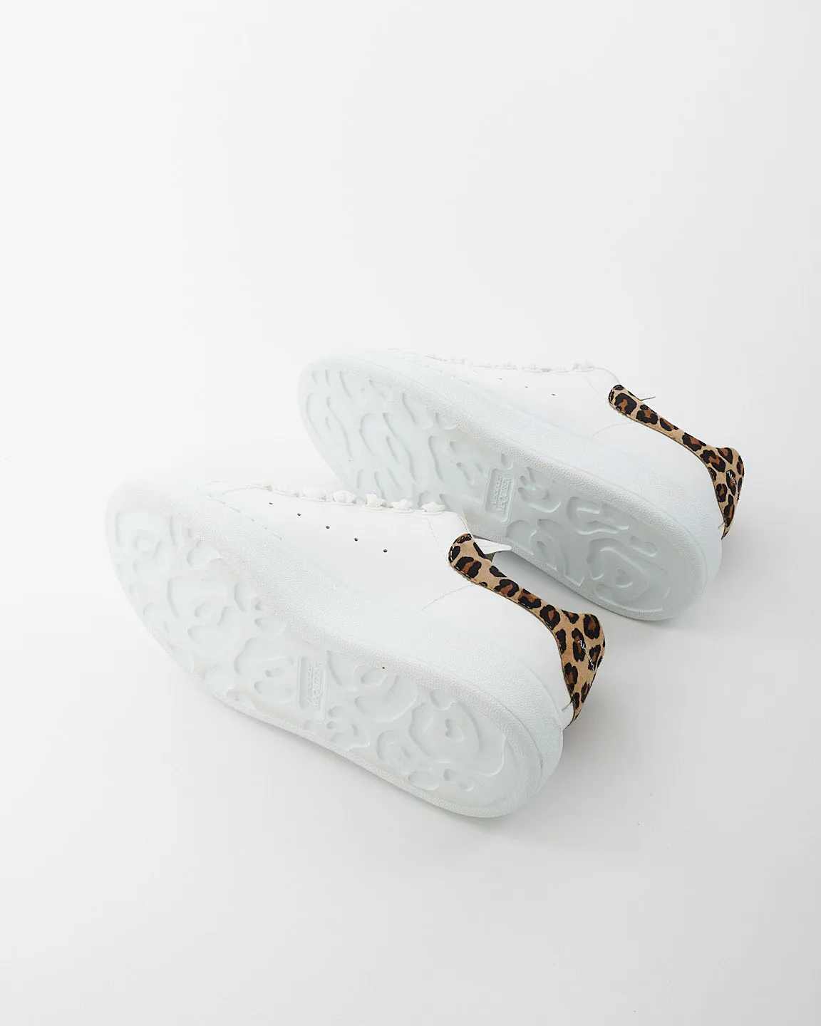 Alexander McQueen White & Leopard Oversized Sneaker - 36.5