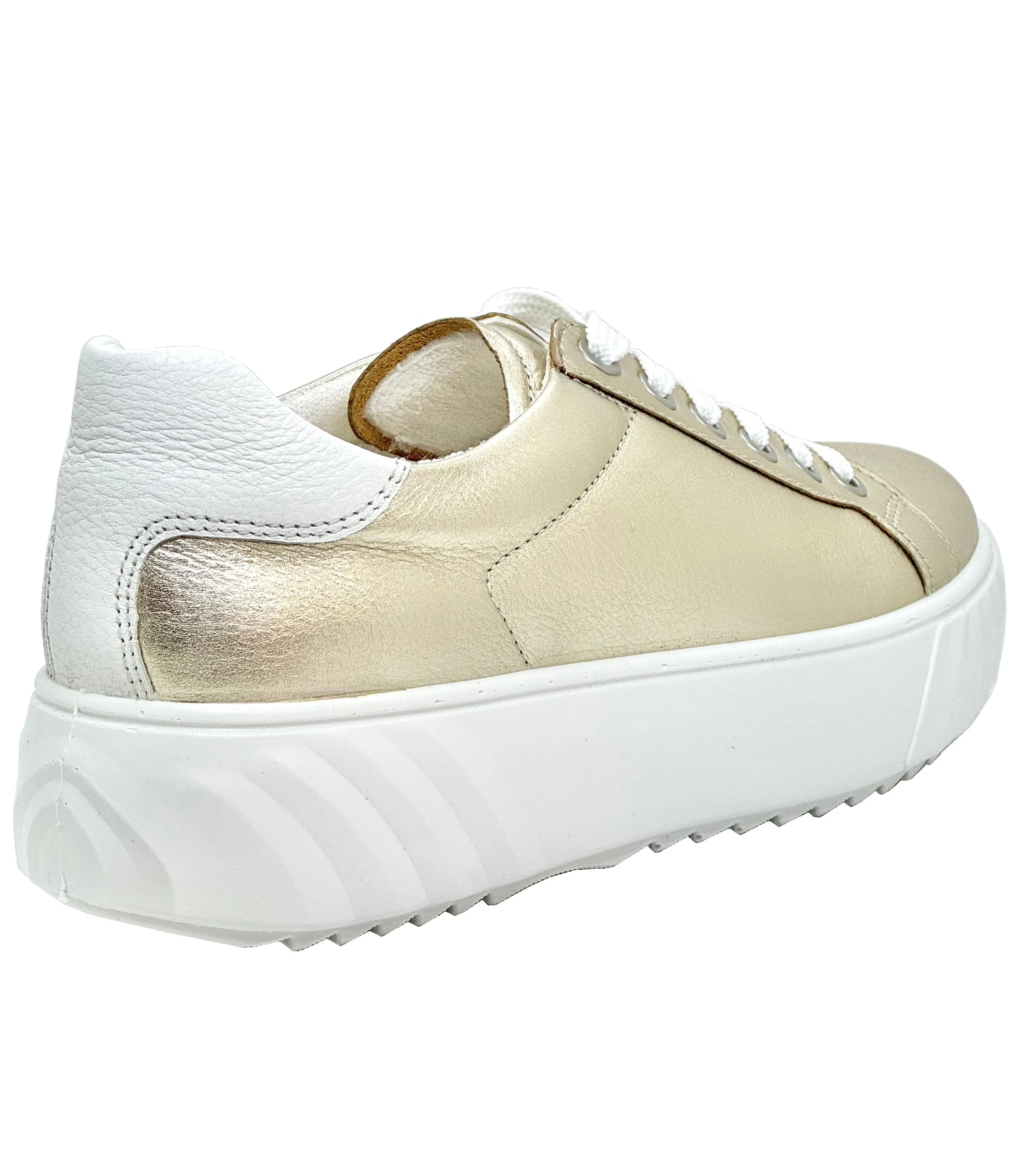 Ara Ladies Monaco  Metallic Lace Up Sneaker