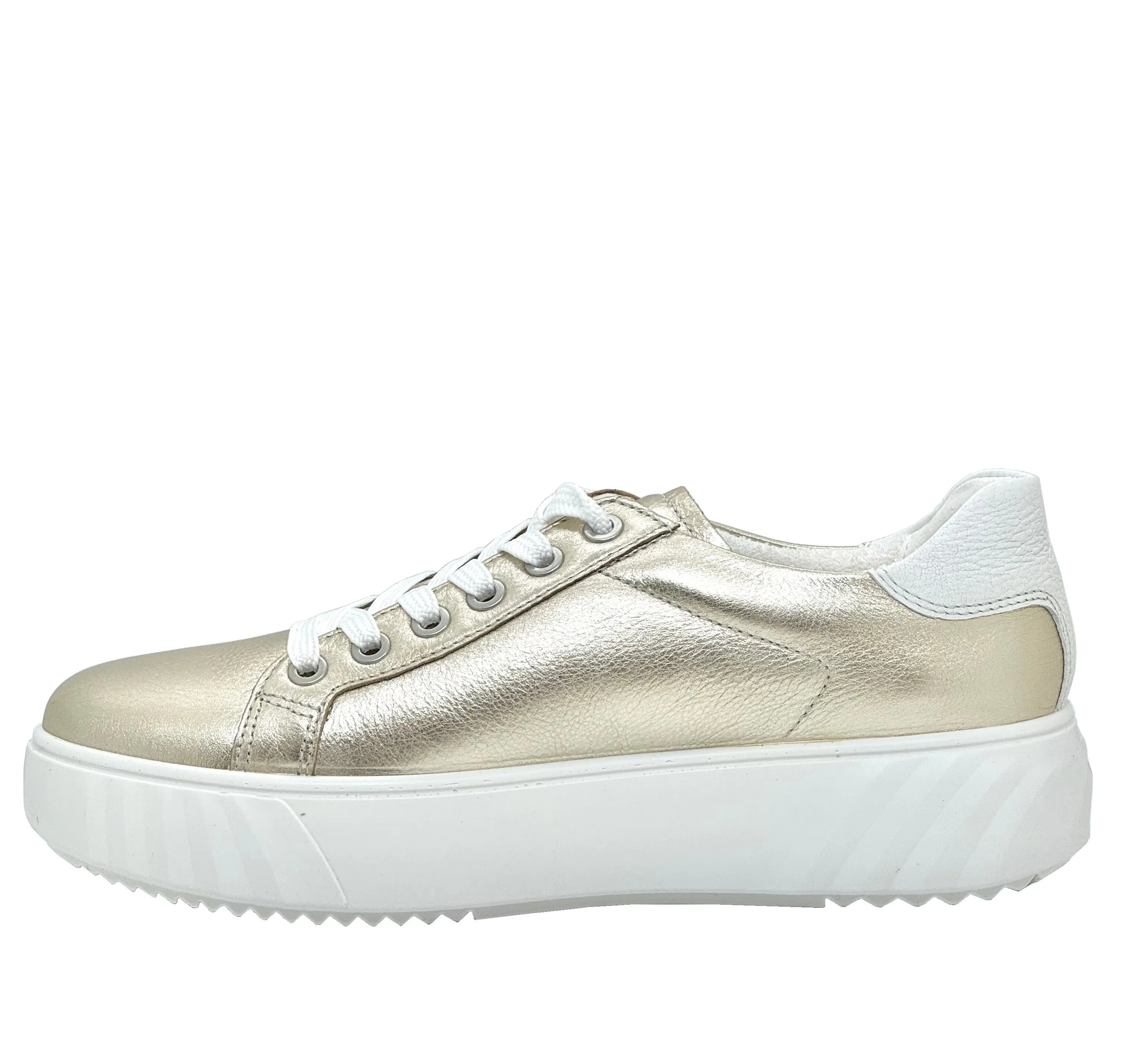 Ara Ladies Monaco  Metallic Lace Up Sneaker