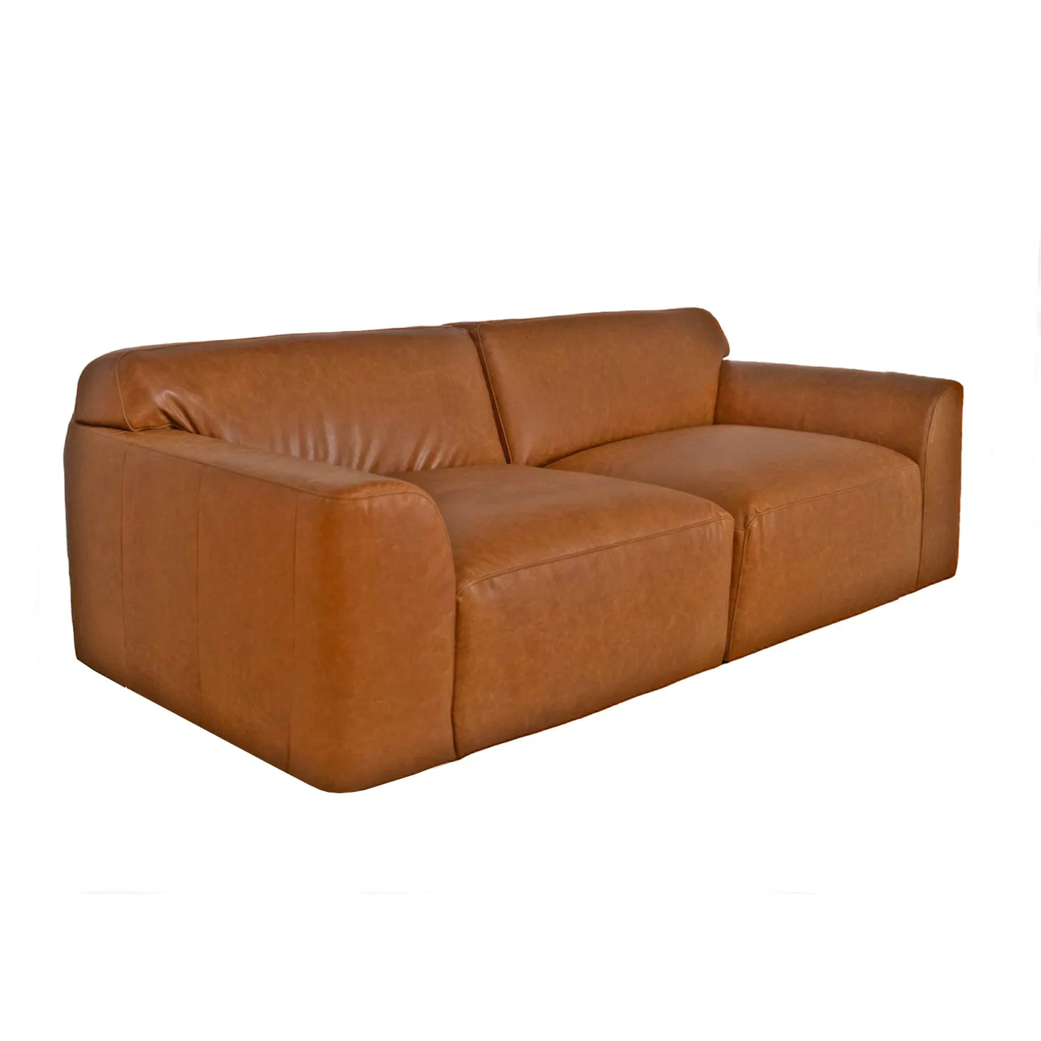 Aspen Distressed Cognac Leather 2 Seater Sofa