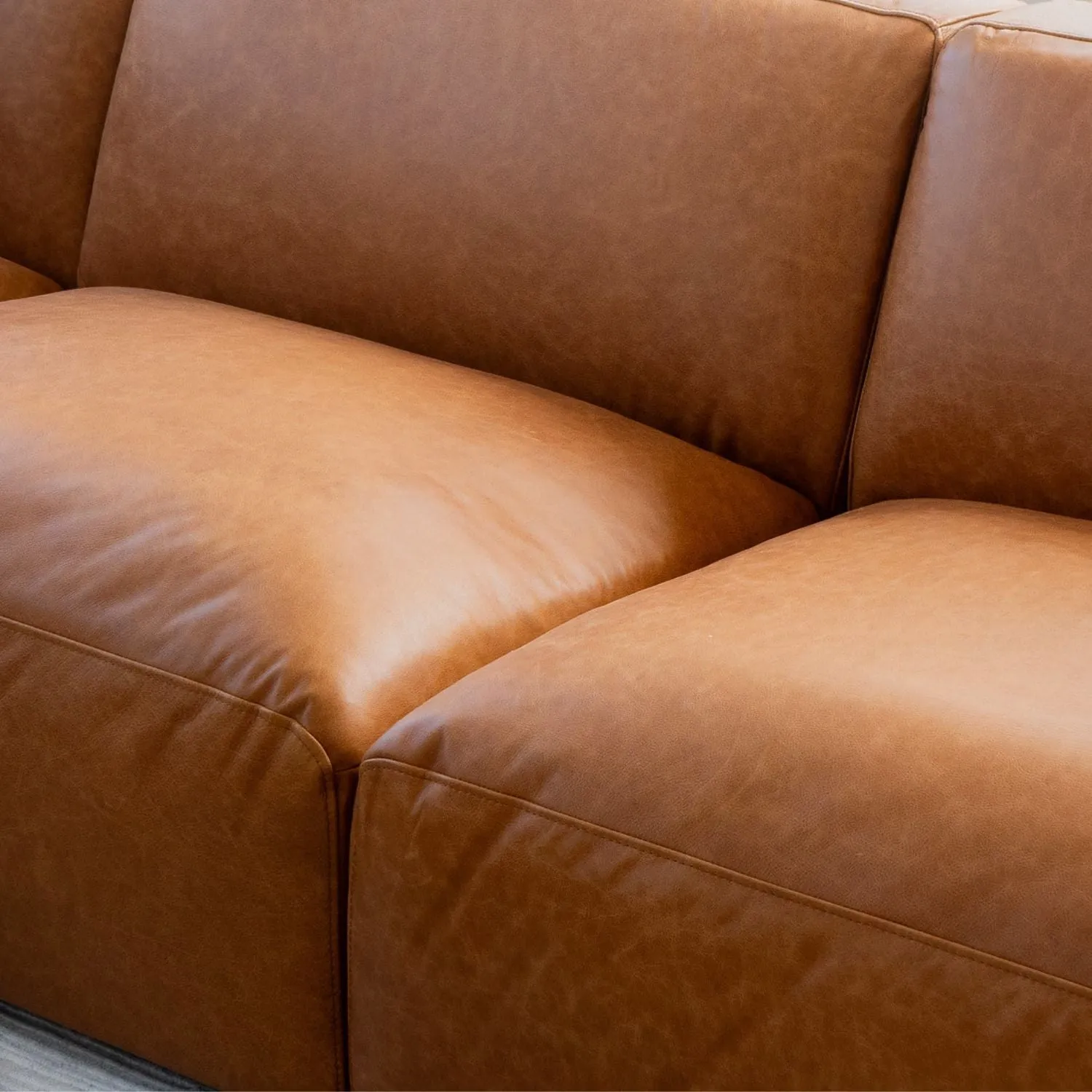 Aspen Distressed Cognac Leather 2 Seater Sofa