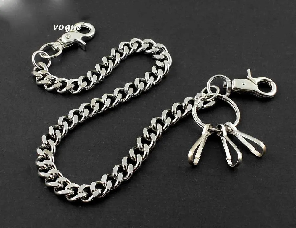 Badass SILVER STAINLESS STEEL MENS PANTS CHAIN WALLET CHAIN BIKER WALLET CHAIN FOR MEN