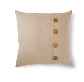 Bailey Oatmeal Button Cushion 50cm