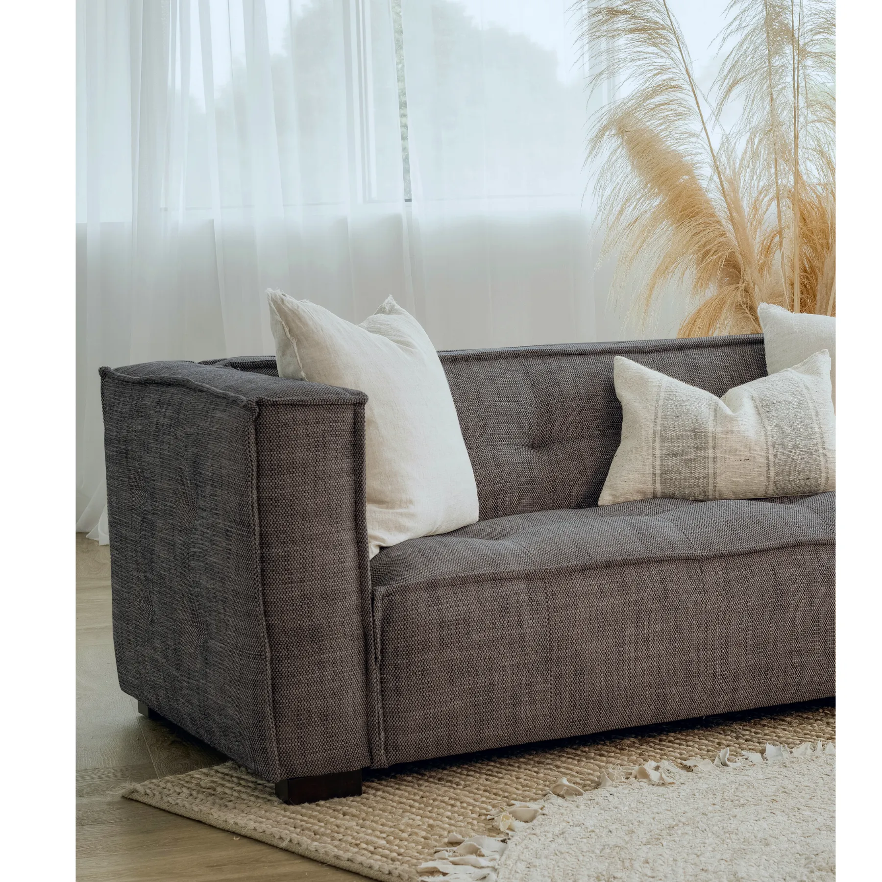 Brio 85" Poratti Charcoal Sofa