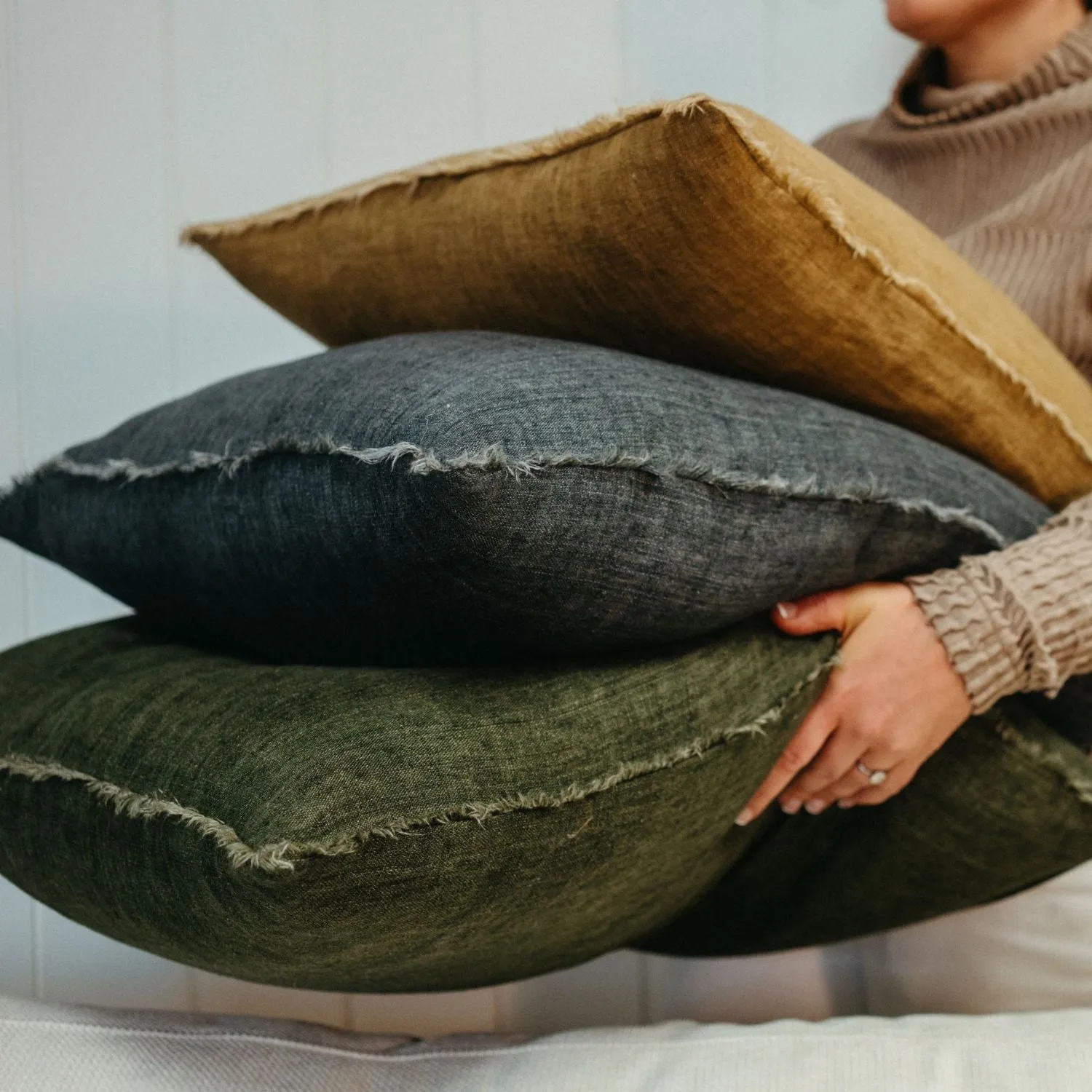 Cambri Avocado Linen Pillow