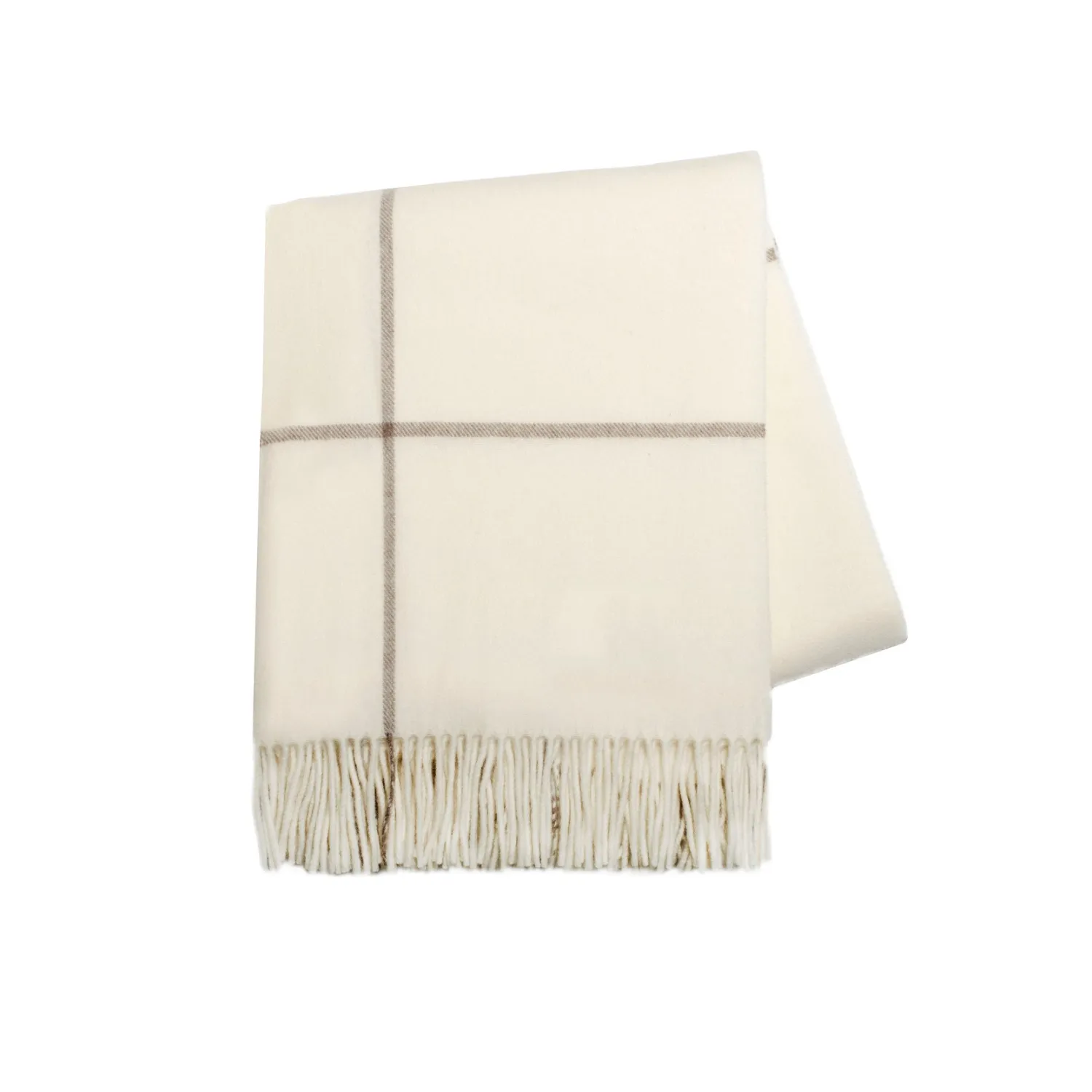 Cashmere Ecru & Taupe Throw