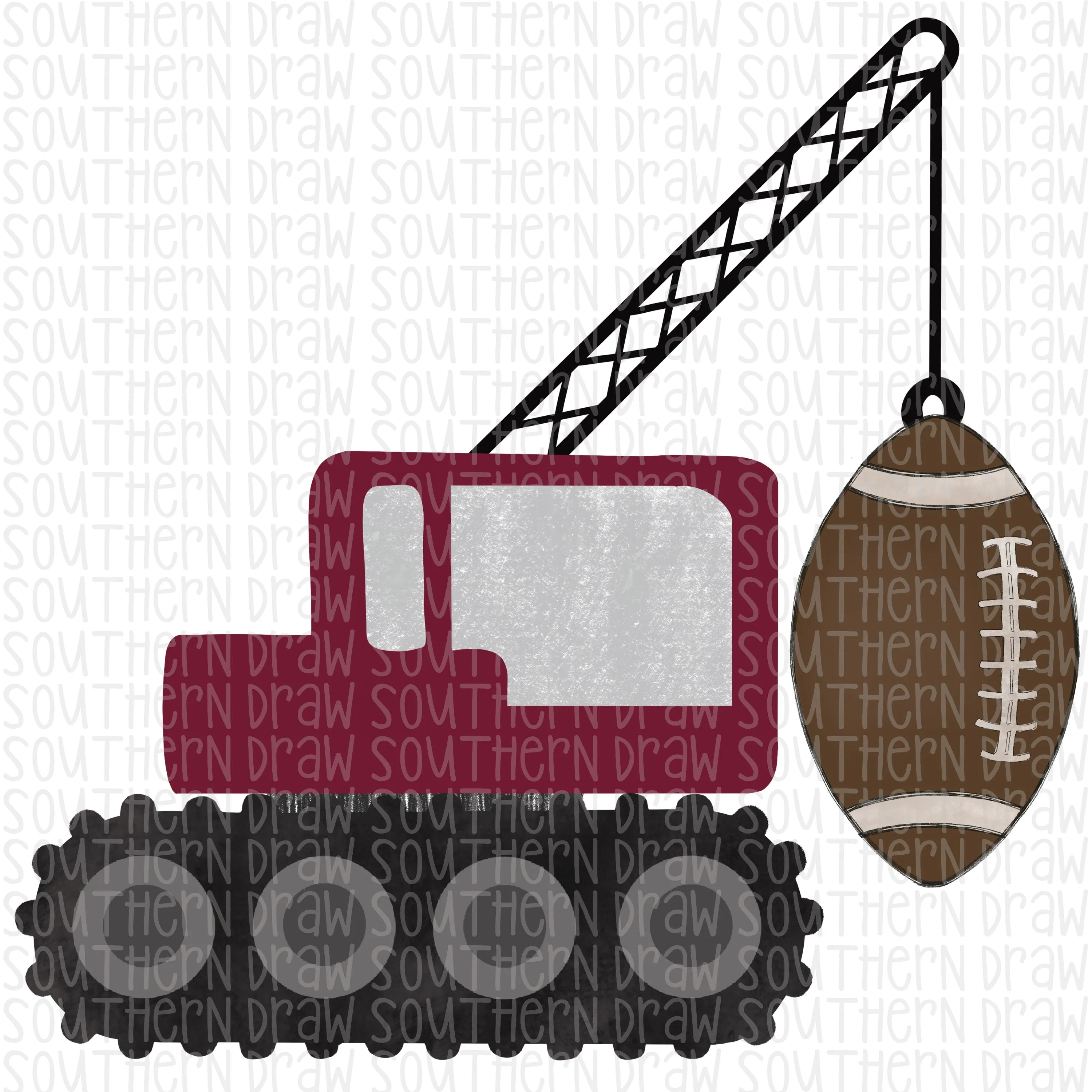 Construction Football Maroon