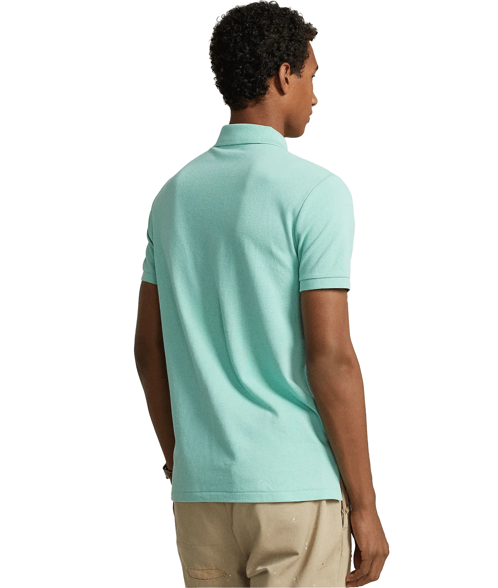 Custom Slim Fit Mesh Polo Shirt - Green