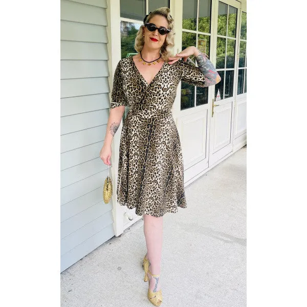 Dolly & Dotty Matilda Wrap Dress in Leopard Print