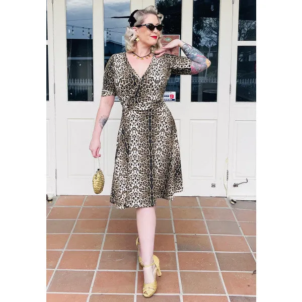 Dolly & Dotty Matilda Wrap Dress in Leopard Print