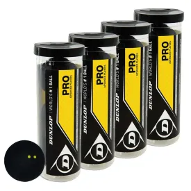 Dunlop Pro Squash Balls - 1 Dozen (4 x 3 Ball Tube)