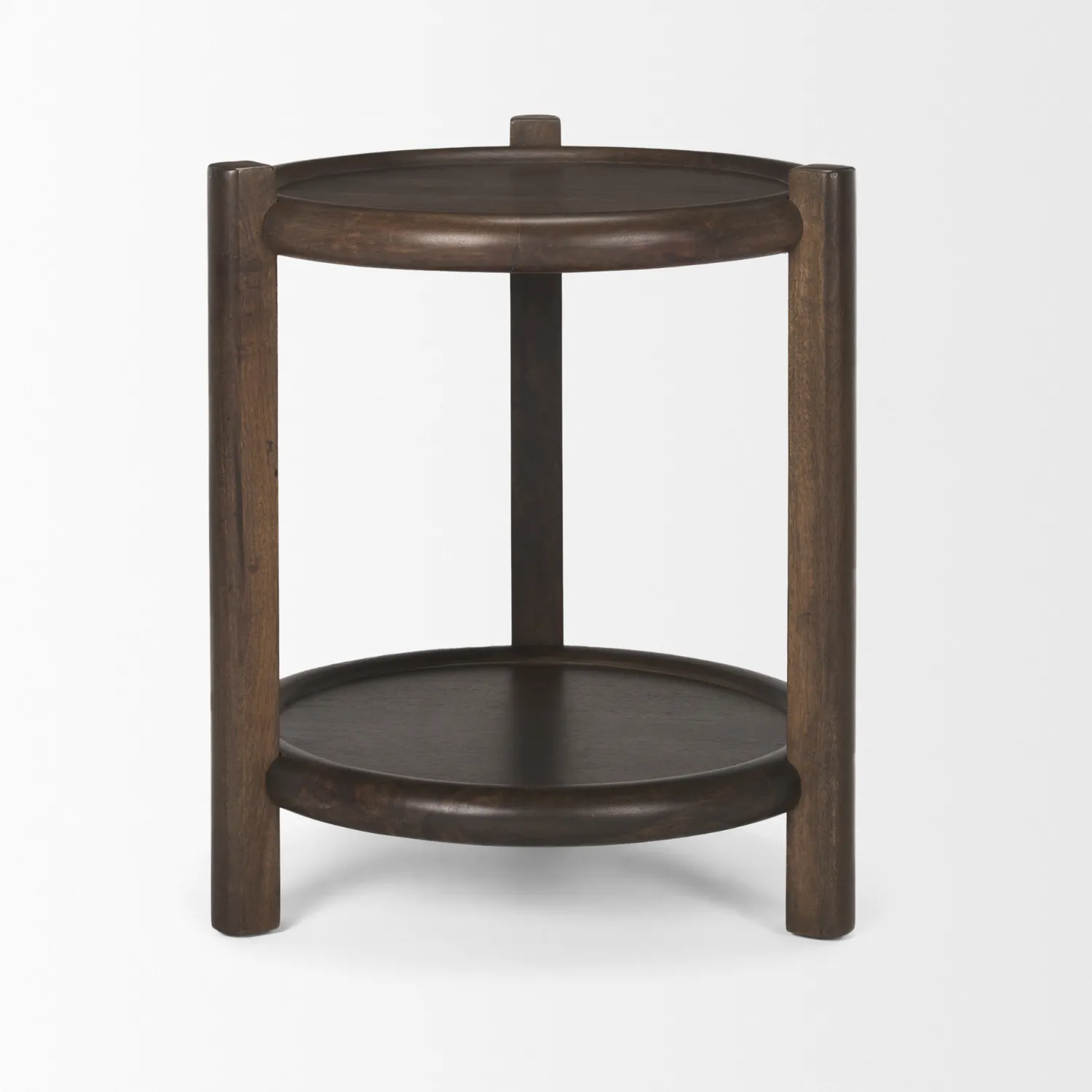 Emard Espresso Wood Side Table