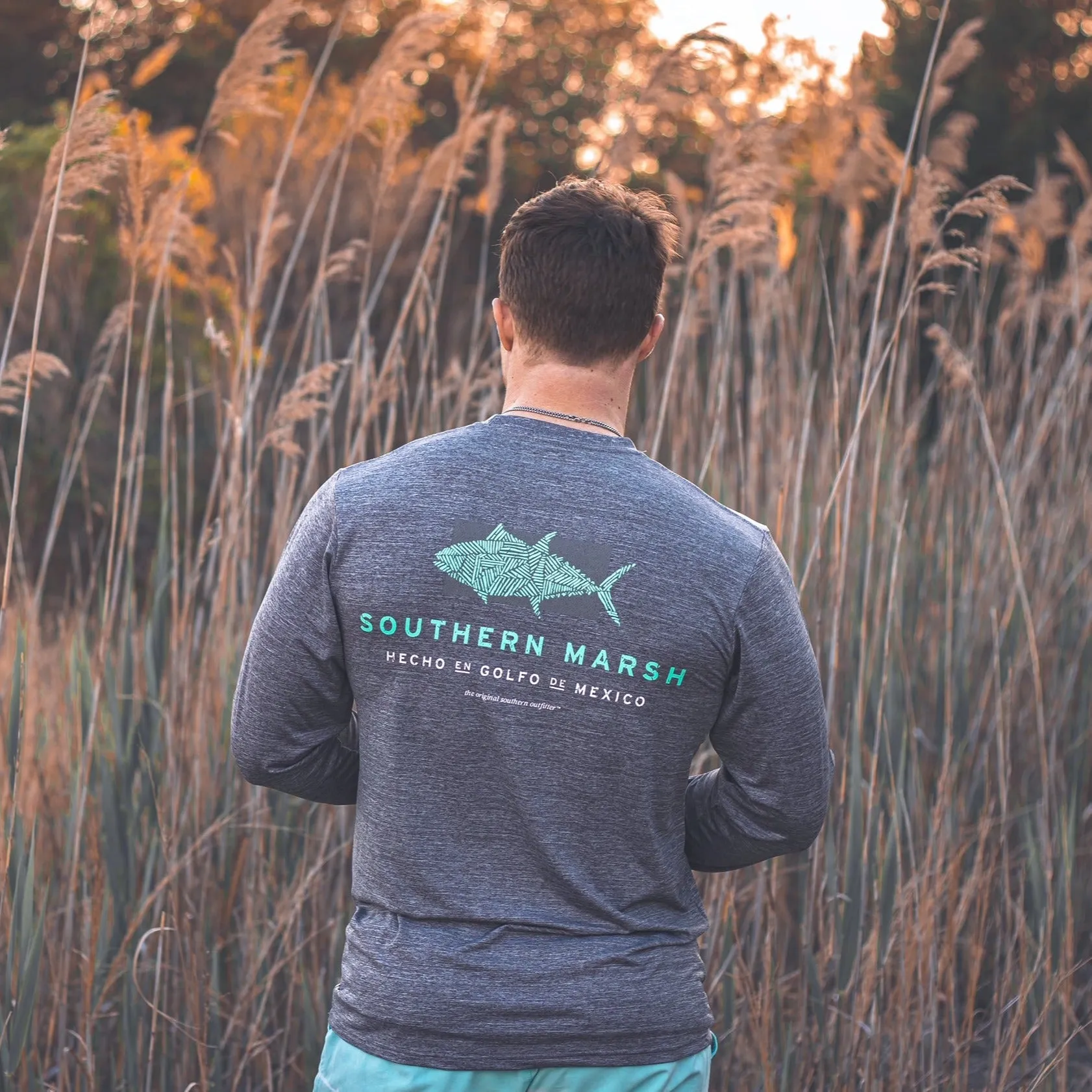 FieldTec™ Heathered Tee - Made in the Gulf - Tuna - Long Sleeve