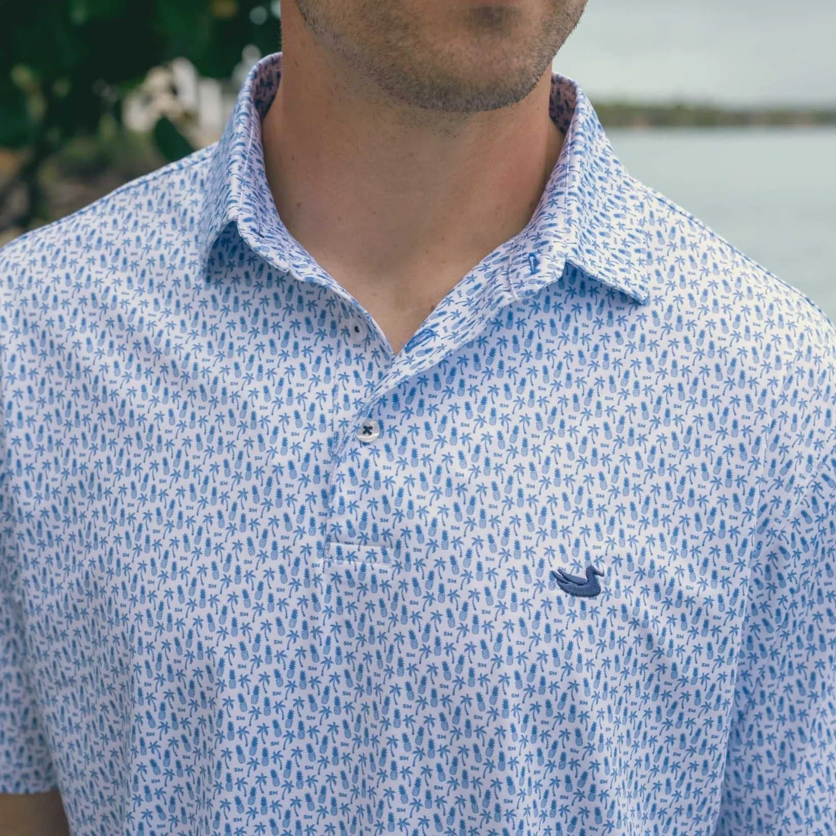 Flyline Performance Polo - Palm & Pineapples