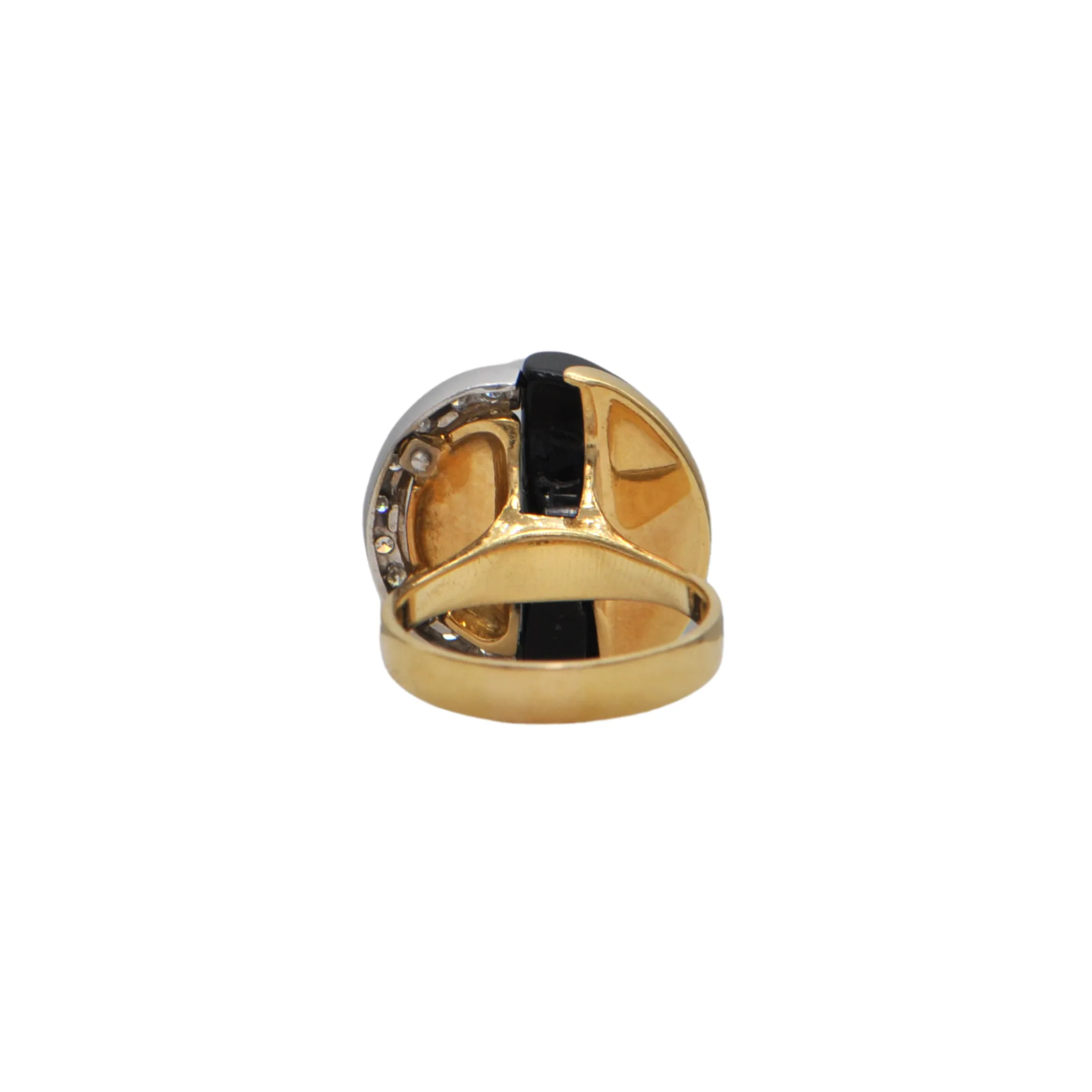 Mid-Century Diamond and Onyx 18k Gold Ring