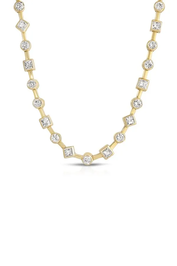 Modern Diamond Tennis Necklace