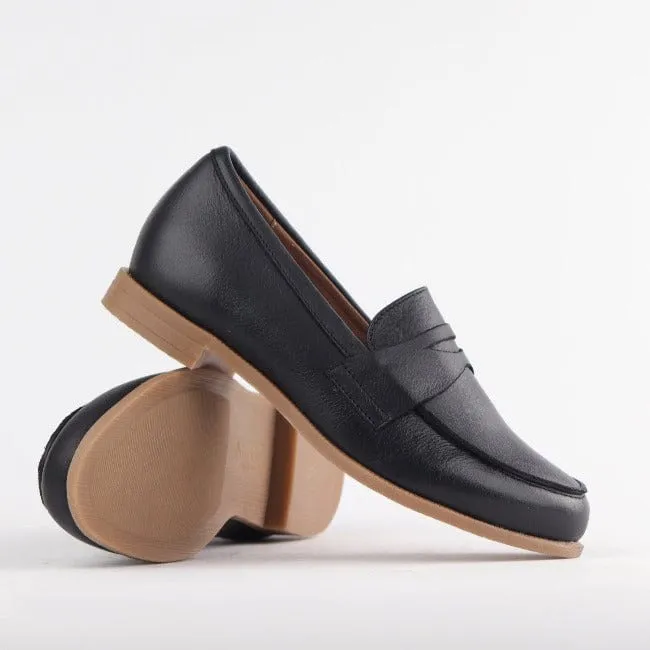 Penny Loafer with Removable Footbed in Black - 12464