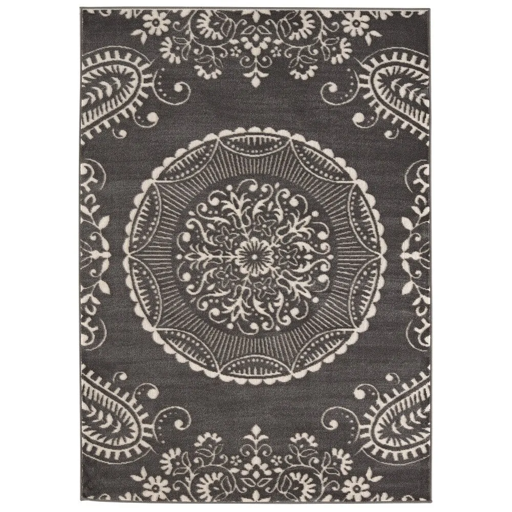 " Meticulous Medallion Charcoal Grey" (5'3" x 7'4") - 5'3" x 7'4"