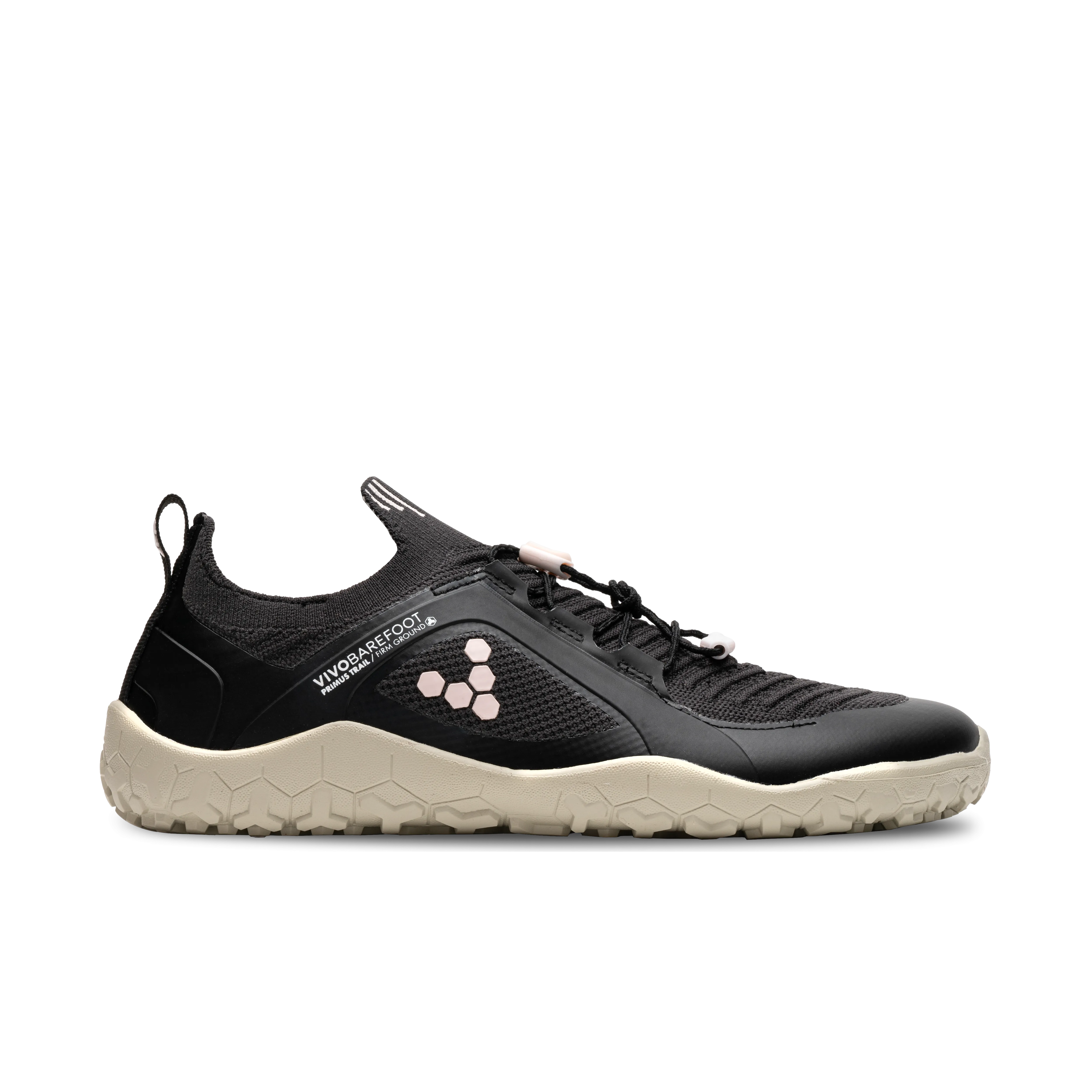 Vivobarefoot Primus Trail Knit FG Womens – Obsidian/Misty Rose/Limestone