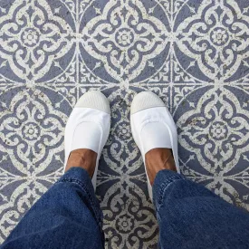 White cotton slip on plimsolls